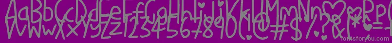 LoveMe-Schriftart – Graue Schriften auf violettem Hintergrund