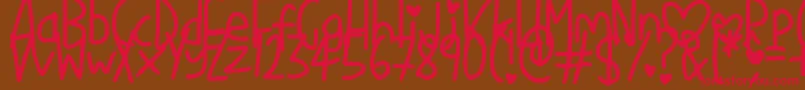 LoveMe Font – Red Fonts on Brown Background