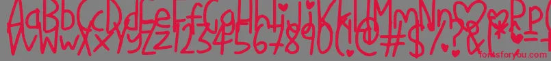LoveMe Font – Red Fonts on Gray Background