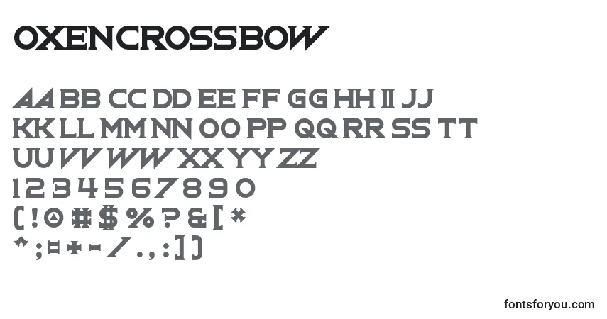 OxenCrossbow Font – alphabet, numbers, special characters