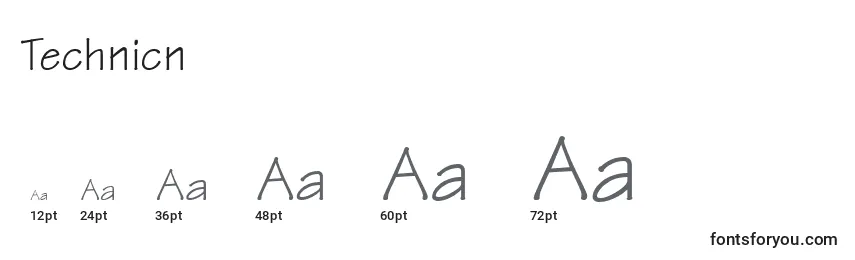 Technicn Font Sizes