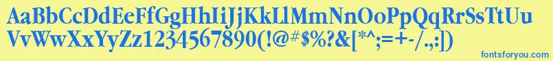 GaramondnarrowcttBold Font – Blue Fonts on Yellow Background