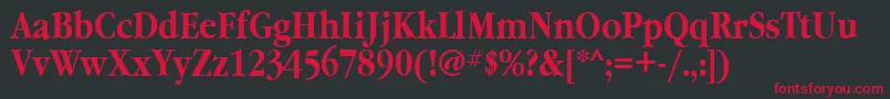 GaramondnarrowcttBold Font – Red Fonts on Black Background