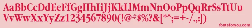 GaramondnarrowcttBold Font – Red Fonts on Pink Background