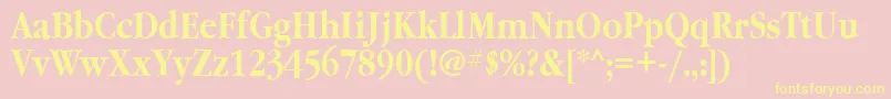GaramondnarrowcttBold Font – Yellow Fonts on Pink Background