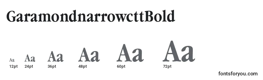 Размеры шрифта GaramondnarrowcttBold