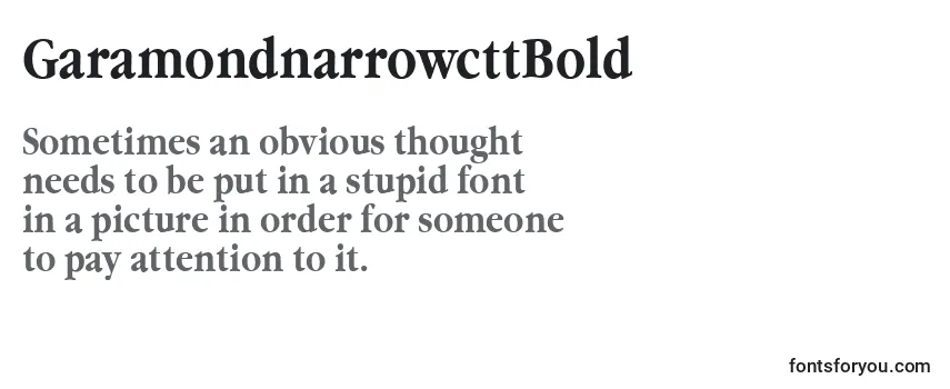 Review of the GaramondnarrowcttBold Font