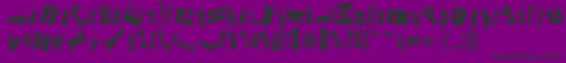 CrazyStyle-fontti – mustat fontit violetilla taustalla