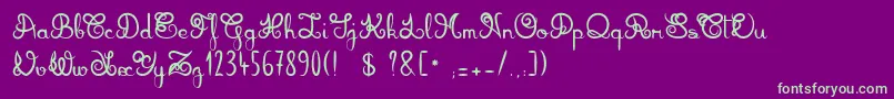 DonovanQuidaw Font – Green Fonts on Purple Background