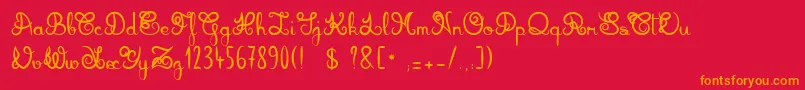 DonovanQuidaw Font – Orange Fonts on Red Background