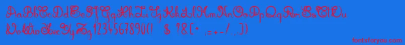 DonovanQuidaw Font – Red Fonts on Blue Background