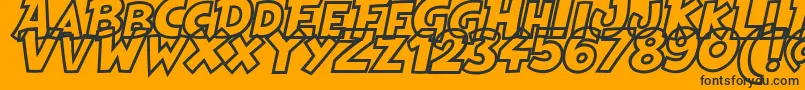 fuente HeroesLegendHollow – Fuentes Negras Sobre Fondo Naranja
