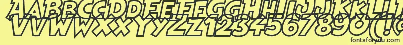 HeroesLegendHollow Font – Black Fonts on Yellow Background