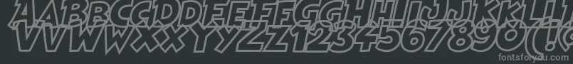 HeroesLegendHollow Font – Gray Fonts on Black Background