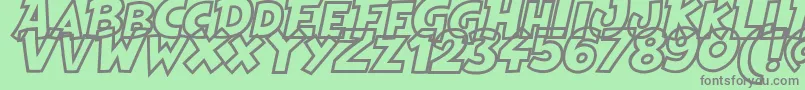 HeroesLegendHollow Font – Gray Fonts on Green Background