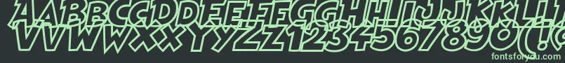 HeroesLegendHollow Font – Green Fonts on Black Background