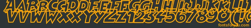 HeroesLegendHollow Font – Orange Fonts on Black Background