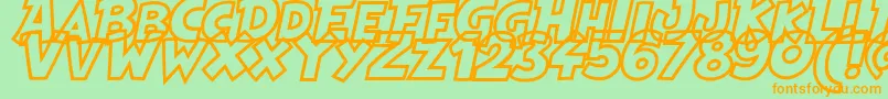 HeroesLegendHollow Font – Orange Fonts on Green Background