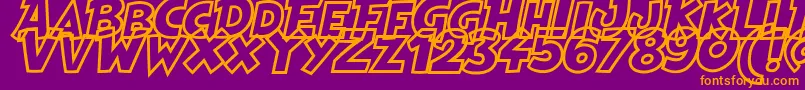 HeroesLegendHollow Font – Orange Fonts on Purple Background