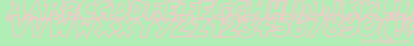 HeroesLegendHollow Font – Pink Fonts on Green Background