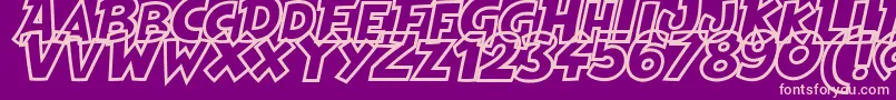 HeroesLegendHollow Font – Pink Fonts on Purple Background