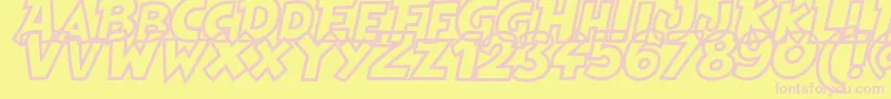 HeroesLegendHollow Font – Pink Fonts on Yellow Background