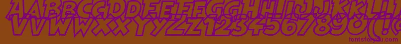 HeroesLegendHollow Font – Purple Fonts on Brown Background