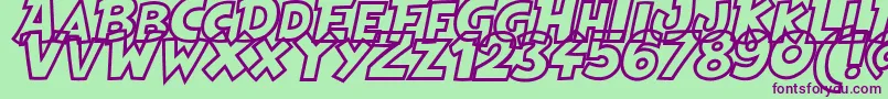 HeroesLegendHollow Font – Purple Fonts on Green Background