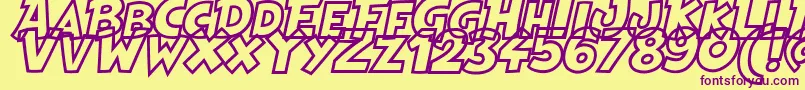 HeroesLegendHollow Font – Purple Fonts on Yellow Background