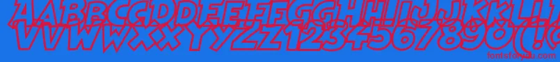 HeroesLegendHollow Font – Red Fonts on Blue Background