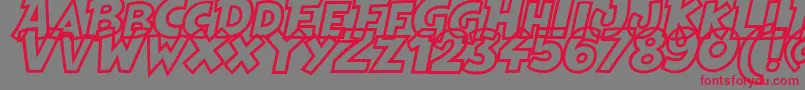 HeroesLegendHollow Font – Red Fonts on Gray Background