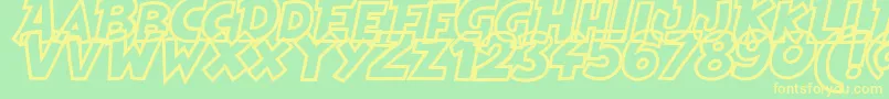 HeroesLegendHollow Font – Yellow Fonts on Green Background