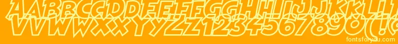 HeroesLegendHollow Font – Yellow Fonts on Orange Background