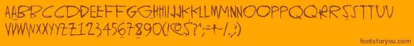 GhundZiliag Font – Brown Fonts on Orange Background