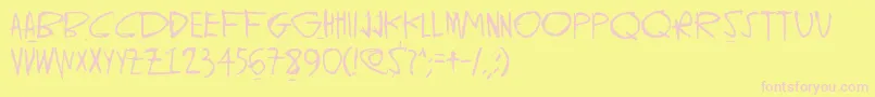 GhundZiliag Font – Pink Fonts on Yellow Background