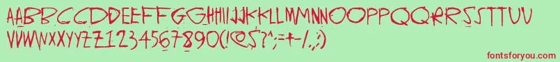 GhundZiliag Font – Red Fonts on Green Background