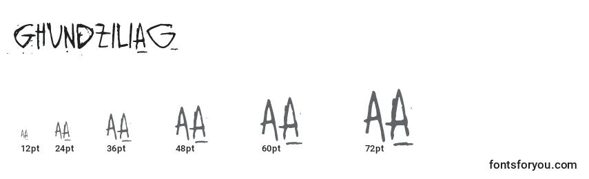 Размеры шрифта GhundZiliag