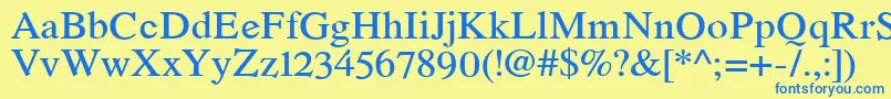 RomandeadfstdDemibold Font – Blue Fonts on Yellow Background