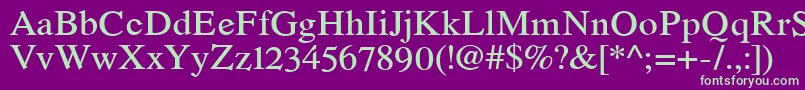 RomandeadfstdDemibold Font – Green Fonts on Purple Background
