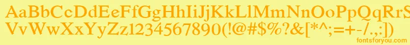 RomandeadfstdDemibold Font – Orange Fonts on Yellow Background