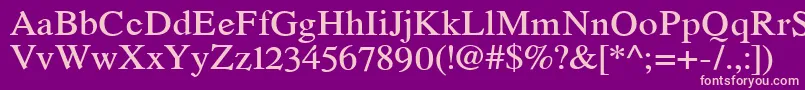 RomandeadfstdDemibold Font – Pink Fonts on Purple Background