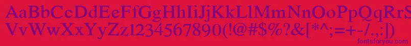 RomandeadfstdDemibold Font – Purple Fonts on Red Background