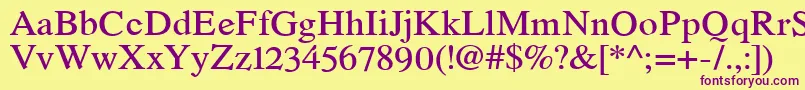RomandeadfstdDemibold Font – Purple Fonts on Yellow Background