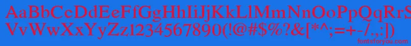 RomandeadfstdDemibold Font – Red Fonts on Blue Background