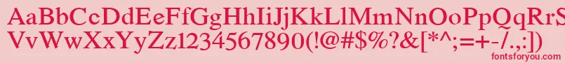 RomandeadfstdDemibold Font – Red Fonts on Pink Background