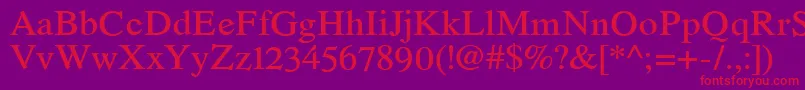 RomandeadfstdDemibold Font – Red Fonts on Purple Background