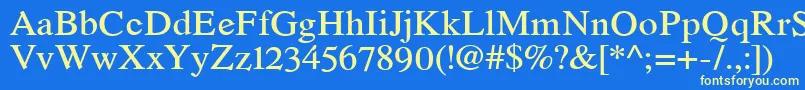 RomandeadfstdDemibold Font – Yellow Fonts on Blue Background
