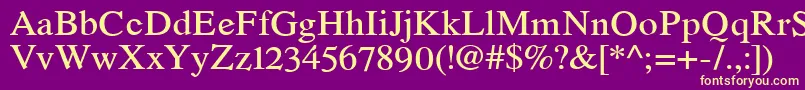 RomandeadfstdDemibold Font – Yellow Fonts on Purple Background