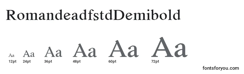 Размеры шрифта RomandeadfstdDemibold