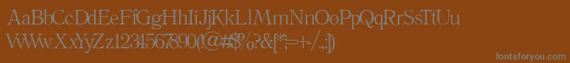 フォントLiterature – 茶色の背景に灰色の文字